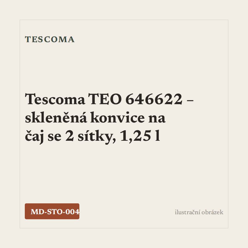 Tescoma TEO 646622 – skleněná konvice na čaj se 2 sítky, 1,25 l