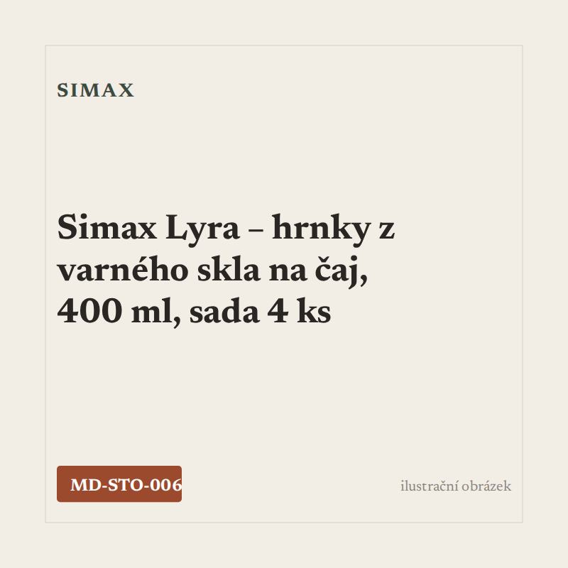 Simax Lyra – hrnky z varného skla na čaj, 400 ml, sada 4 ks