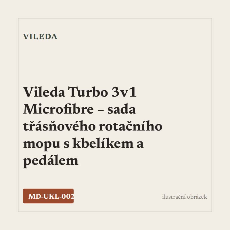 Vileda Turbo 3v1 Microfibre – sada třásňového rotačního mopu s kbelíkem a pedálem