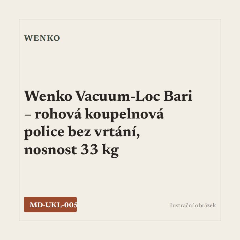Wenko Vacuum-Loc Bari – rohová koupelnová police bez vrtání, nosnost 33 kg