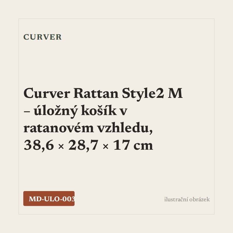 Curver Rattan Style2 M – úložný košík v ratanovém vzhledu, 38,6 × 28,7 × 17 cm