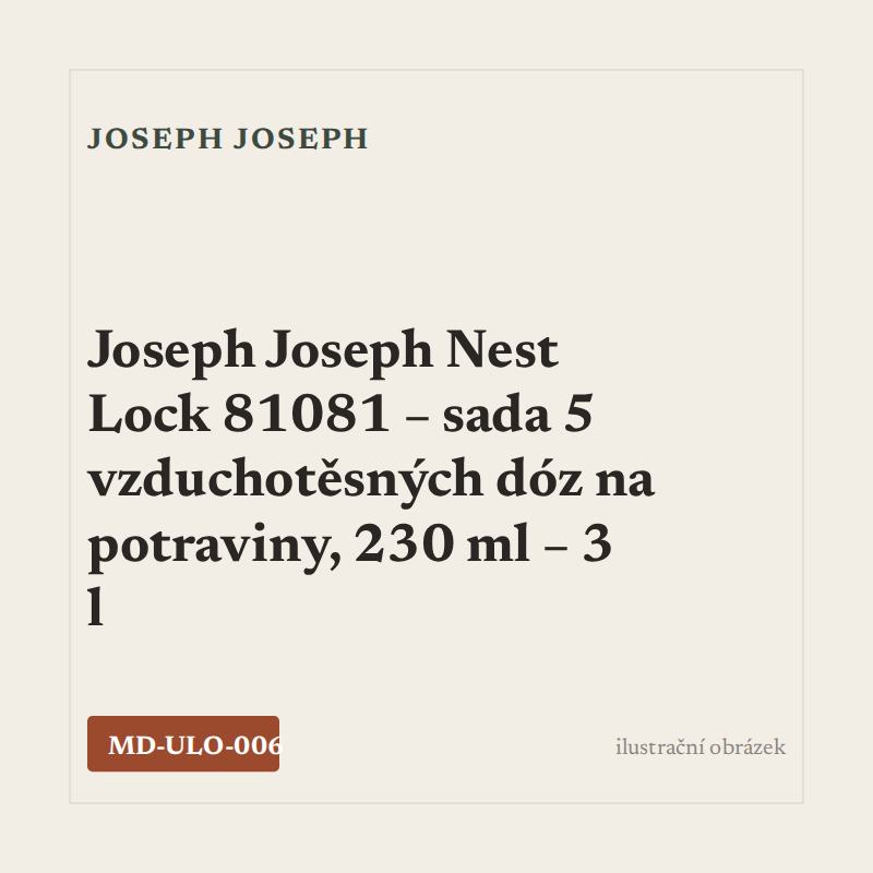 Joseph Joseph Nest Lock 81081 – sada 5 vzduchotěsných dóz na potraviny, 230 ml – 3 l