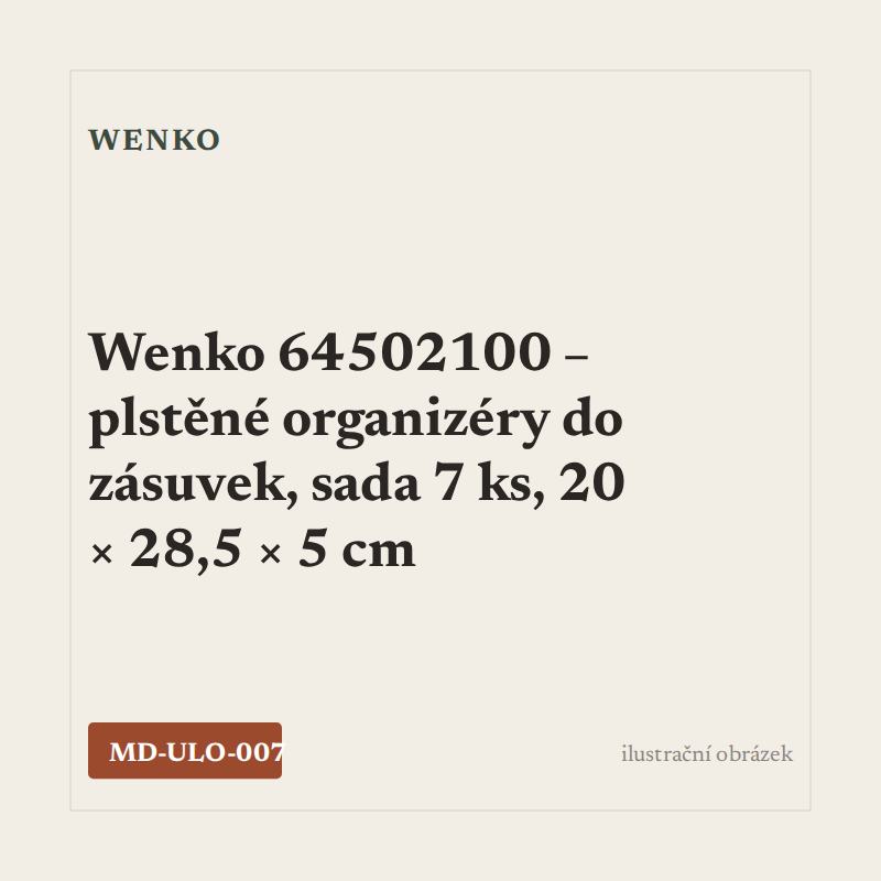 Wenko 64502100 – plstěné organizéry do zásuvek, sada 7 ks, 20 × 28,5 × 5 cm