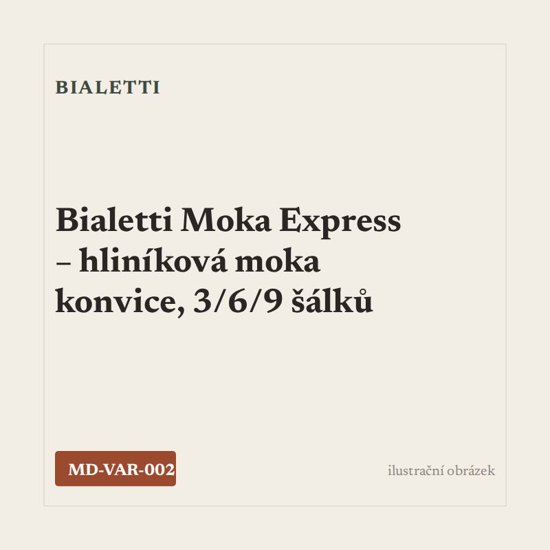 Bialetti Moka Express – hliníková moka konvice, 3/6/9 šálků